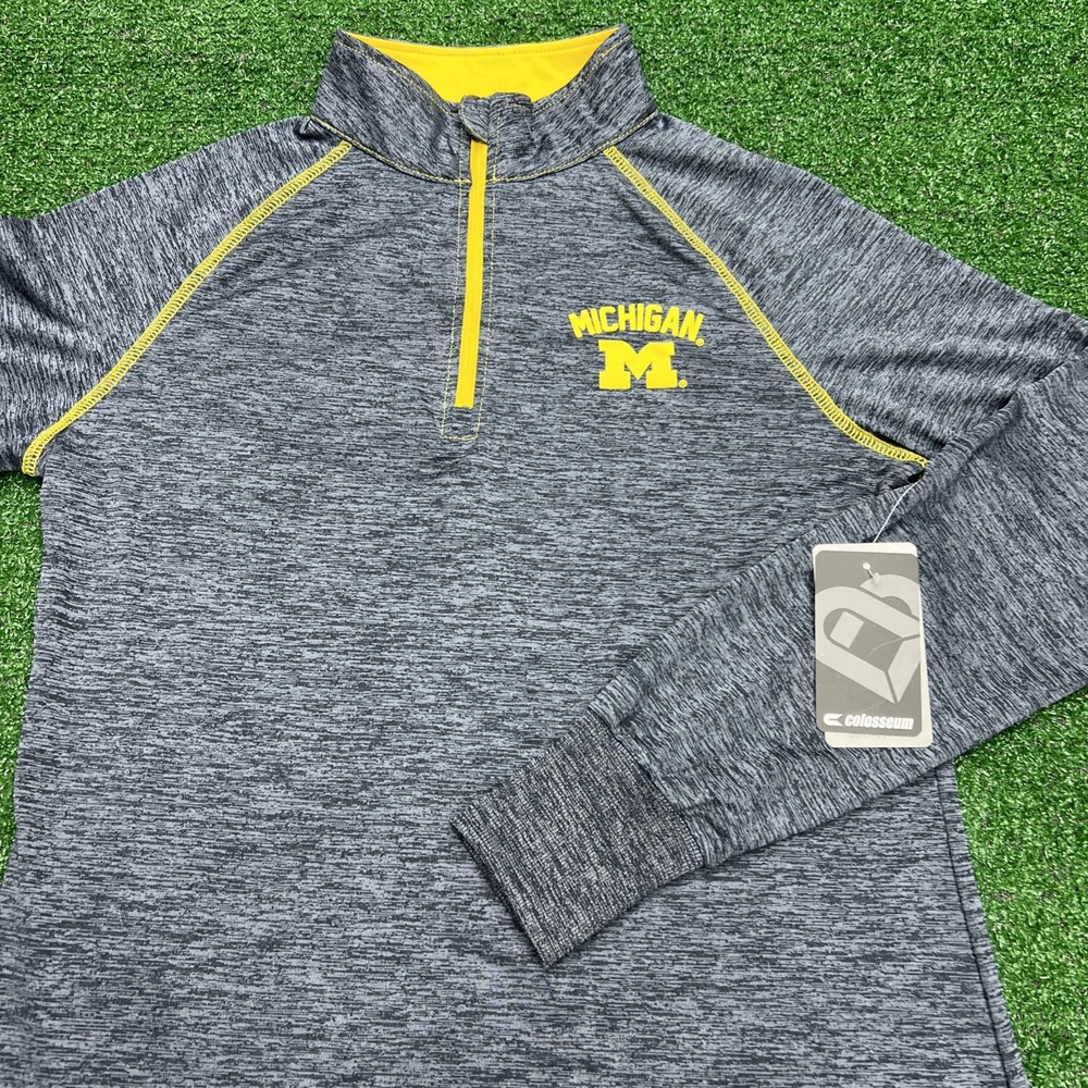 Michigan Wolverines Colosseum 1/4 Zip Pullover Longsleeve Ltweight Women's M NWT